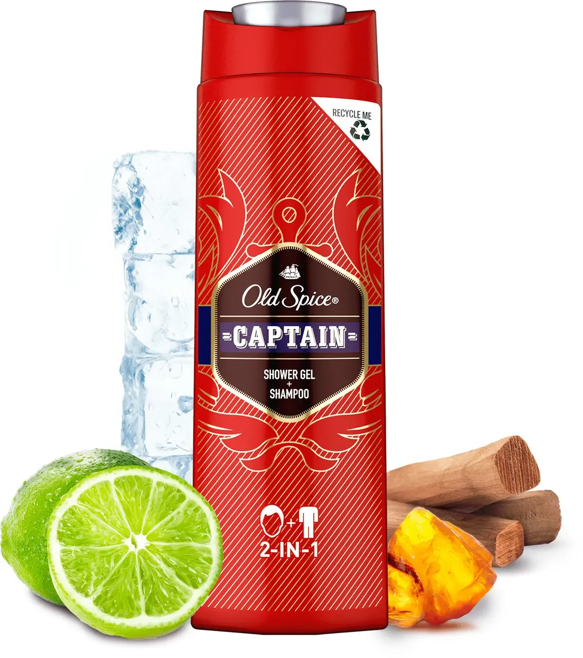 Гель для душу + шампунь Old Spice Maxi "Captain" (400мл.)