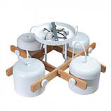 Світильник стельовий люстра ETRON UrbanWood E27 4x40Вт натуральний/білий 1-EDR-7407, фото 3