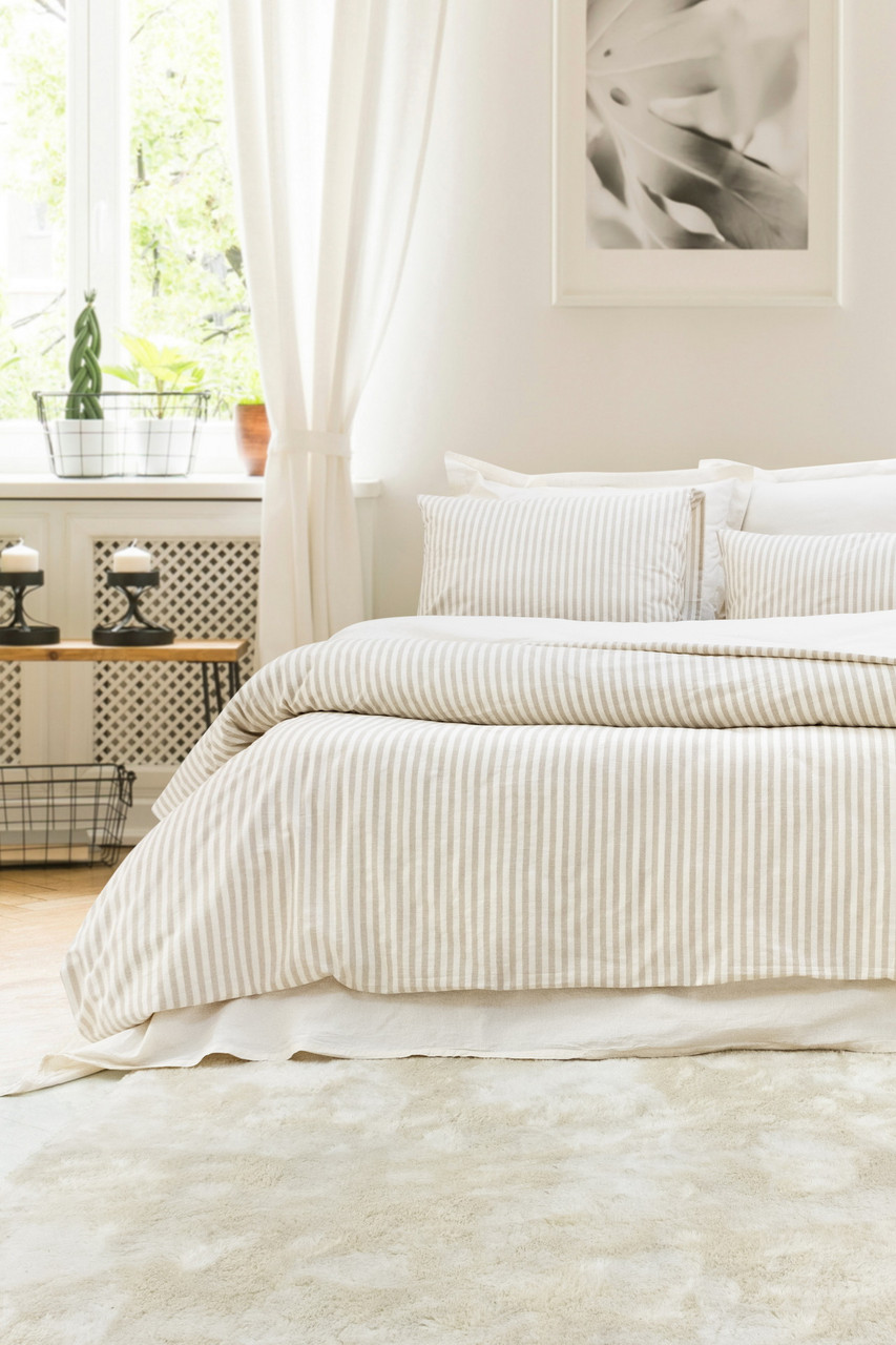 Постільна білизна Saheser Stonewashed Ranforce 200 х 220 см Nives Bej, фото 1