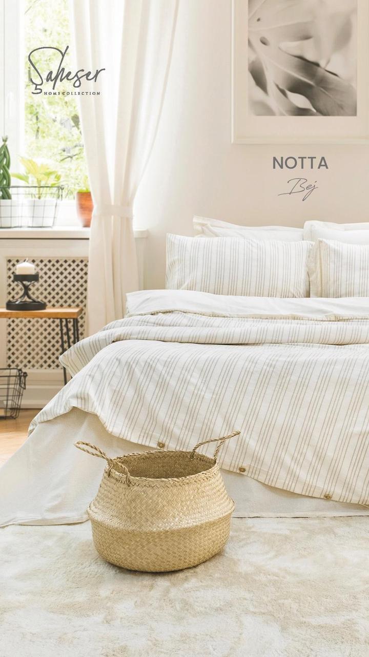 Постільна білизна Saheser Stonewashed Ranforce 200 х 220 см Notte Bej, фото 1