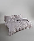 Постільна білизна Limasso Stonewashed Francesca 200 х 220 см Opal Grey, фото 4
