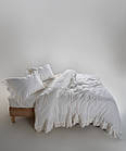 Постільна білизна Limasso Stonewashed Francesca 200 х 220 см  Snow White, фото 4