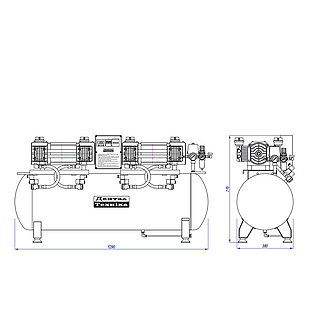 Компресор безмасляний малошумний ДТ2200/2-120