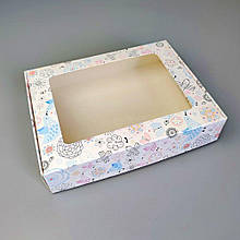 Коробка для печива і пряників 192*148*40 з прозорим вікном Птахи