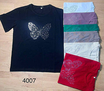 Жіночі футболки зі стразиками "Fashion" Туреччина 48-54 Art: 4007