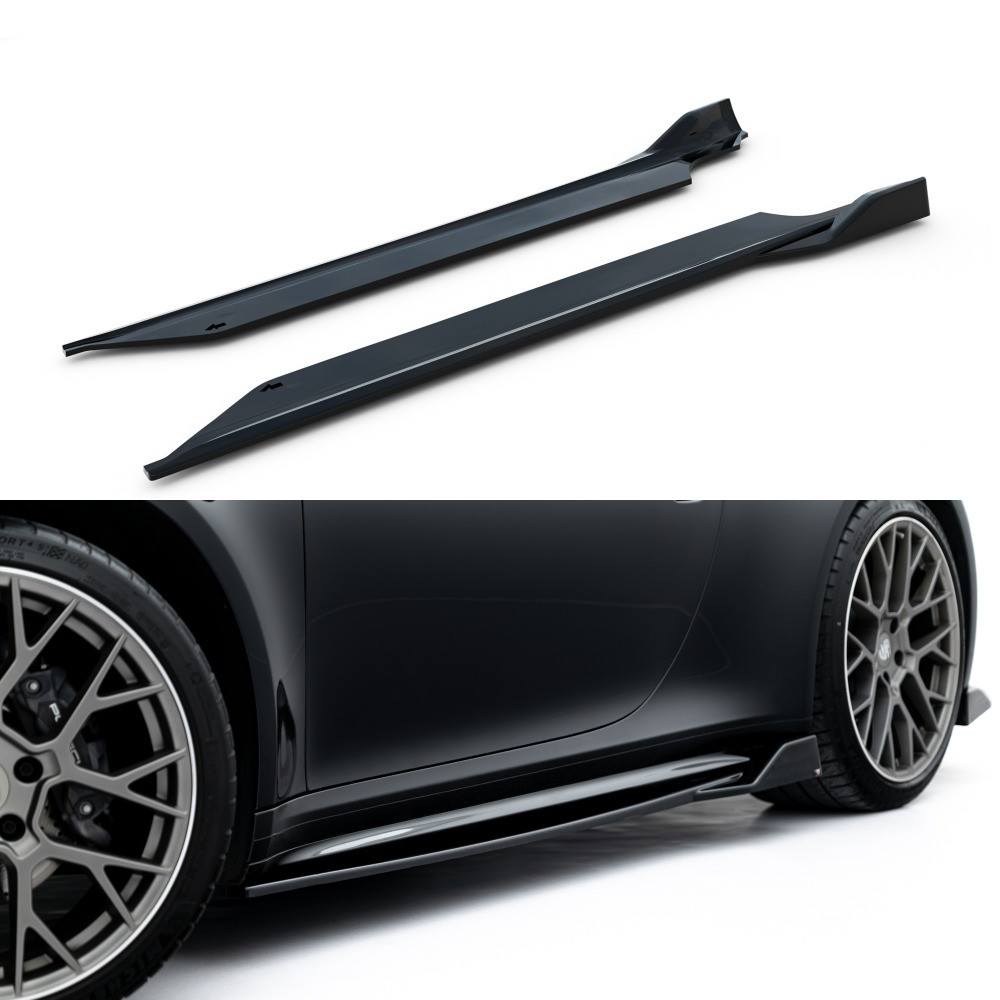 Пороги Porsche 911 992 Carrera Sport Design (2019+) тюнінг обвіс леза спідниця елерон (V2), фото 1