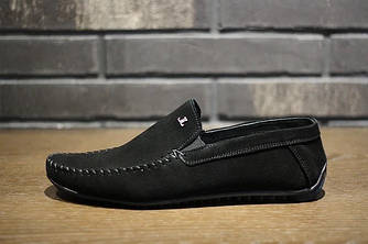 Мокасини чоловічі замшеві чорні