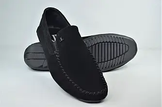Мокасини чоловічі замшеві чорні