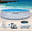 Каркасний басейн 488*122 см, тент, підстилка, сходи (122 см), картриджний фільтр-насос 5678 л, Intex 26746, фото 7