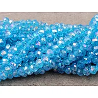 Кришталь 6мм блакитний прозорий АВ (+-90шт)