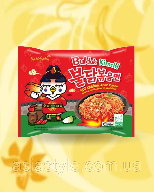 Локшина Buldak кімчі, Лапша Buldak Кимчи, Buldak noodles Kimchi, Samyang, Південна Корея, Ч