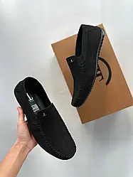 Мокасини чоловічі замшеві чорні