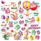 Набір двостороннього паперу 20х20см Fabrika Decoru "Sweet Birthday" 11 листів FDSP-02073, фото 2
