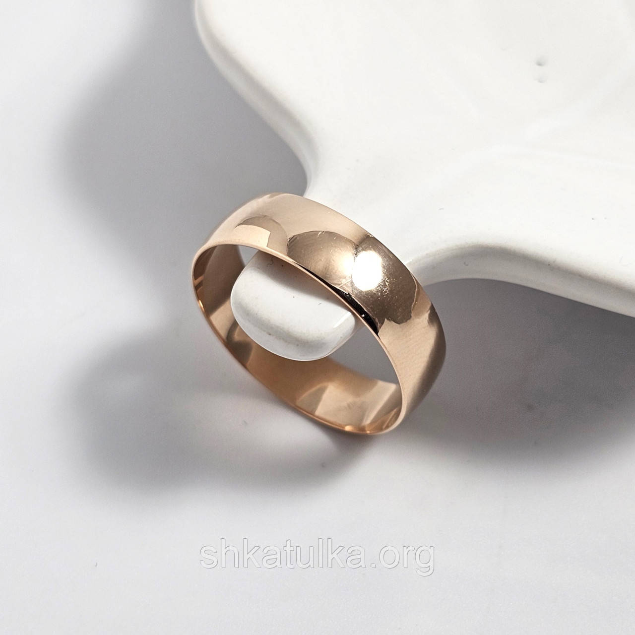 Обручка золота Європейка класична широка 17 розміру, фото 1