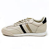 Жіночі шкіряні кеди бежевого кольору на шнурівці F825-83-250Т розмір 36, фото 2