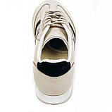 Жіночі шкіряні кеди бежевого кольору на шнурівці F825-83-250Т розмір 36, фото 6