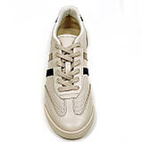 Жіночі шкіряні кеди бежевого кольору на шнурівці F825-83-250Т розмір 36, фото 3