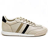 Жіночі шкіряні кеди бежевого кольору на шнурівці F825-83-250Т розмір 36, фото 4