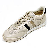 Жіночі шкіряні кеди бежевого кольору на шнурівці F825-83-250Т розмір 36, фото 8