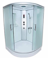 Душовий гідробокс 90*90*210 см переднє скло matt, заднє скло white, низький піддон, підсвітка, витяжка, фото 4