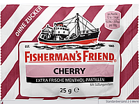 Леденцы без сахара вишня-ментол Fisherman's Friend Pastillen, wild cherry, Wildkirsche, zuckerfrei, 25 g