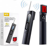 Детектор міні камер X13 бездротовий радіочастотний з лазерним сканером для захисту конфіденційності чорний