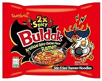 Корейская лапша бульдак рамэн, Buldak Hot Chicken Ramen х2  острая со вкусом курицы 140г