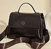Сумка жіноча шкіряна Hefan Daishu Чорна, фото 2