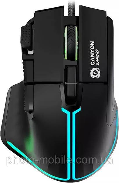 Ігрова миша Canyon Fortnax GM-636 RGB-підсвічування, програмовані кнопки, USB, Black