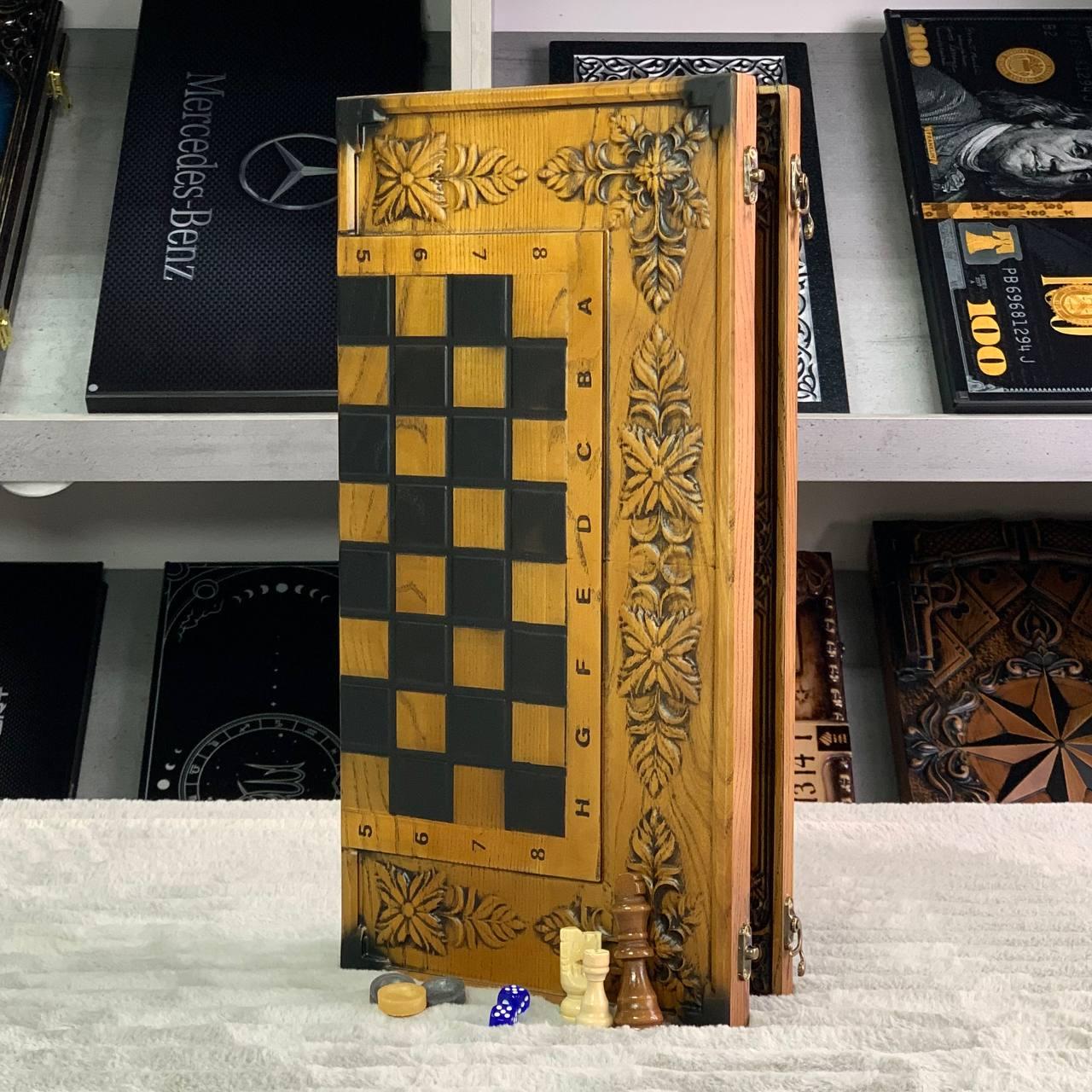 Шахи дерев'яні 48×23×3 см класичне виконання, фото 1