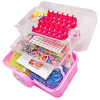 Дитячий набір для плетіння браслетів "Loom" 16202(Pink) в чемодані