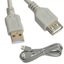 Подовжувач USB TCOM, штекер A — гніздо А, Vers- 2.0, Ø 4.5 мм, 3метри