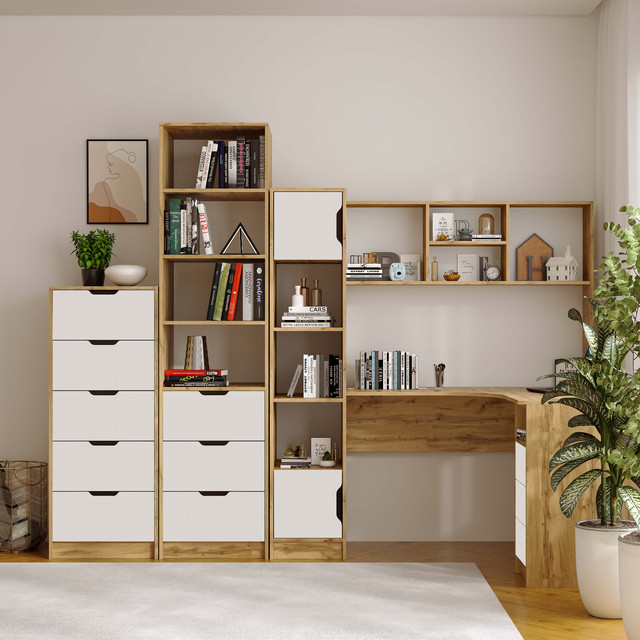 Пенал "Teenager" на 3 шухляди та 4 відкритих полички корпус Дуб Тахо