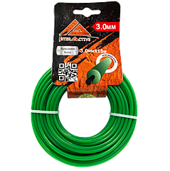 Струна КРУГЛАЯ 3.0 мм*15м-(зелена з кордом)