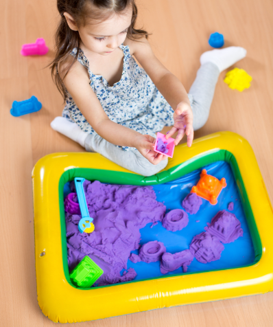 Дитячий ігровий набір Кінетичний пісок "KidSand" KS-02-02U пісочниця, формочки, фото 1