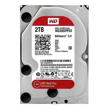 Накопичувач HDD SATA 2.0TB WD Red Pro NAS 7200rpm 64MB, фото 1