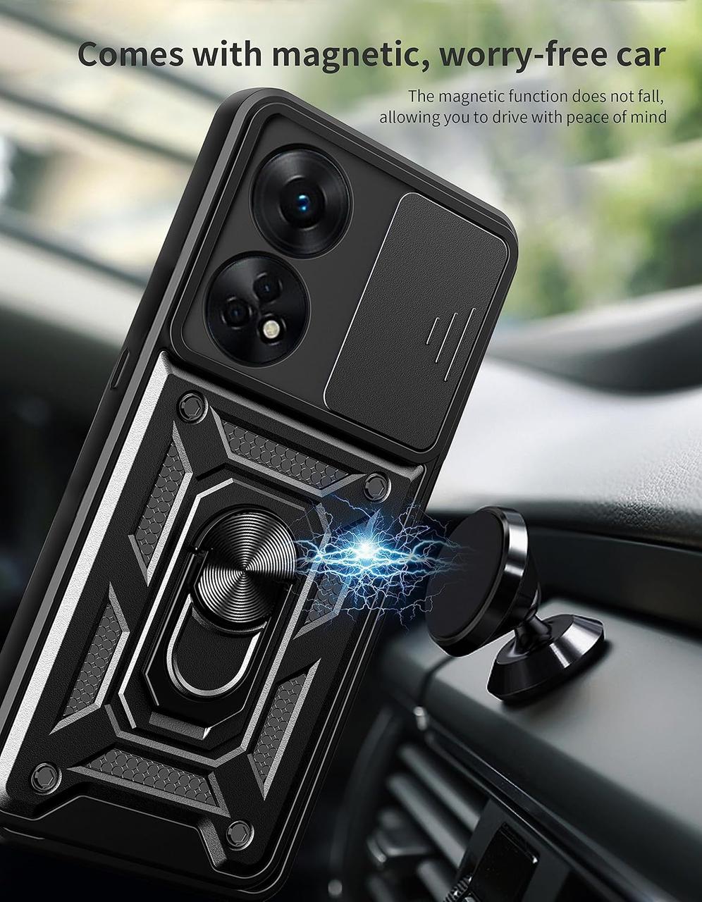Ударостійкий чохол Camshield Serge Ring for Magnet для Oppo Reno 8T 4G