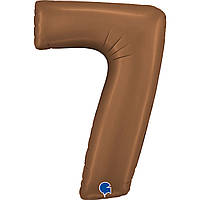 Фольгована велика повітряна куля Grabo цифра 7 сатин шоколадний 40"