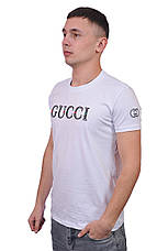 Футболка чоловіча Gucci 25-25Y-09430 біла, фото 3