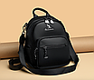 Рюкзак жіночий шкіряний трансформер Yilanduo Чорний, фото 4