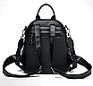 Рюкзак жіночий шкіряний трансформер Yilanduo Чорний, фото 7