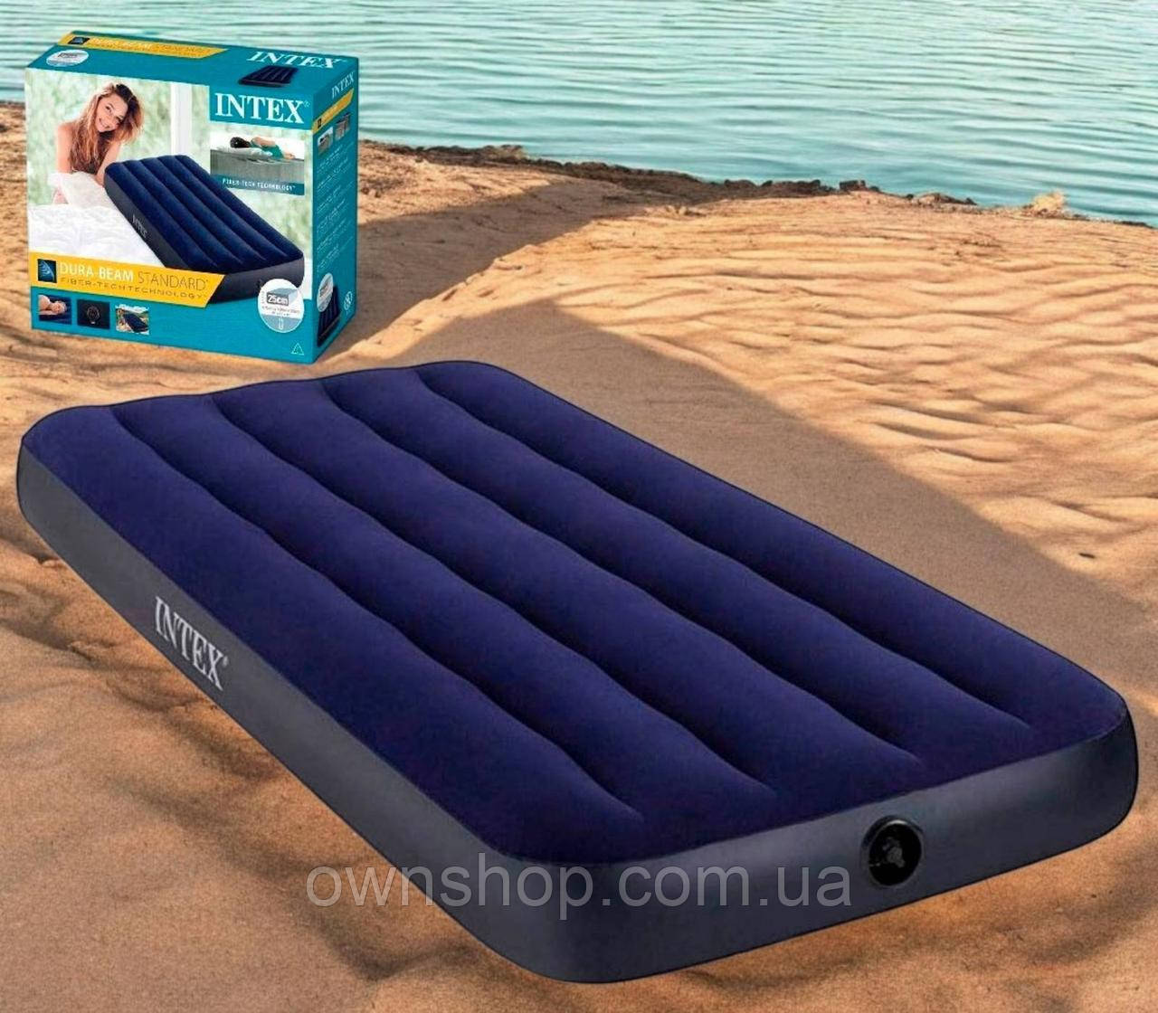 Надувний одномісний велюр-матрац 191*76*25 см, Intex 64756, фото 1