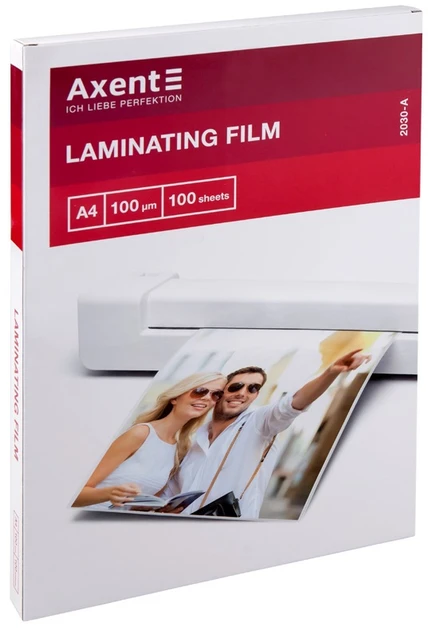 Плівка для ламінування, 100 мкм, A4, 100 штук, AXENT, фото 1