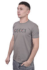 Футболка чоловіча Gucci 25-25Y-09430 сіра, фото 4