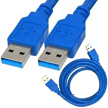 Шнур USB TCOM, штекер А — штекер А, Vers- 3.0, Ø 5.5 мм, 1.5 м, синій