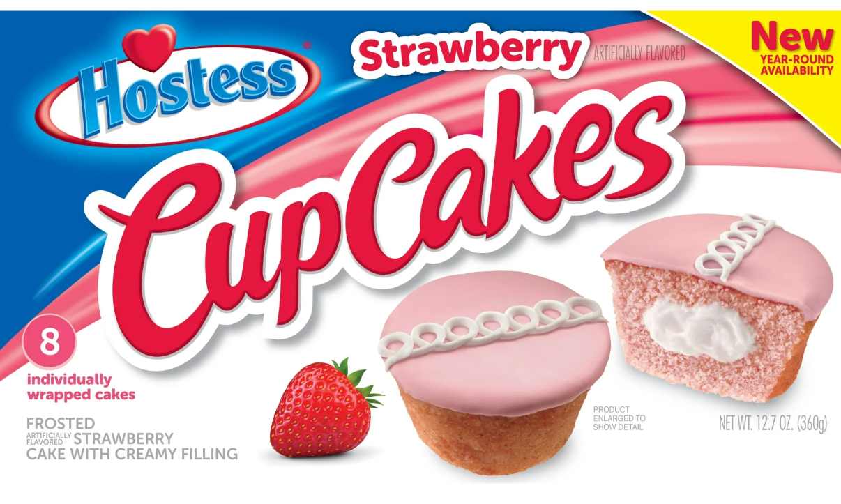 Кекси Hostess Strawberry Cupcakes 8шт, 360г