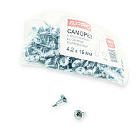 Саморіз із шайбою 4,2х16 білий (200 шт) наконечник свердло APRO