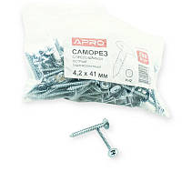 Саморіз із шайбою 4,2х41 білий (100 шт) APRO