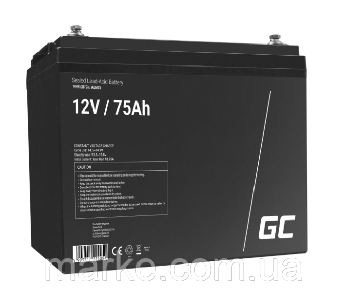 AGM Акумулятор 75Ah 12V Green Cell VRLA (AGM25) (mrk)