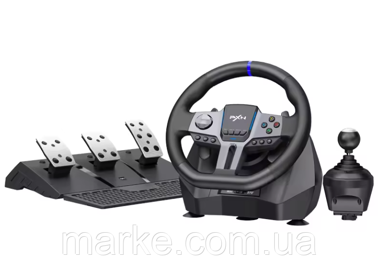 Ігрове кермо PXN V9 GEN2 з педалями і коробкою передач для PS4, PS3, Xbox X/S, PC (PXN-V9GEN2) (mrk)